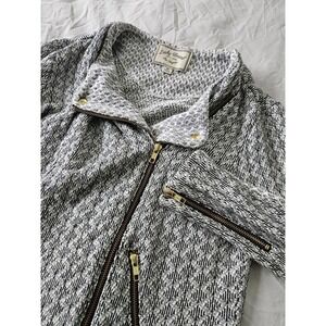 Lucky Brand Marnie Knit Moto Style Sweater Jacket Women's Size Medium